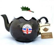 Cauldon Ceramics Hand Made 6 Cup Brown Betty Christmas Pudding Teapot in Rockingham Brown