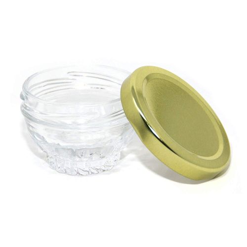  Caviar Line Small Mini Glass Jars With Tin Lids - 24 pack x 1.75 oz  All Purpose Empty Storage Jars