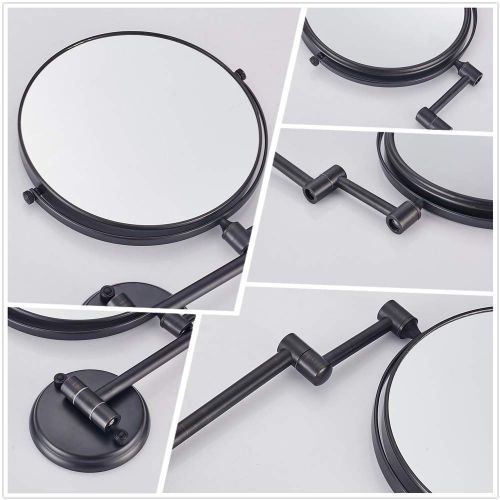  Cavoli Oil Rubbed Bronze Wall Mounted Mirror with 10x Magnification for Bathroom& Vanity,8 Inch Two-Sided Swivel,12 Extension(8in,10x)