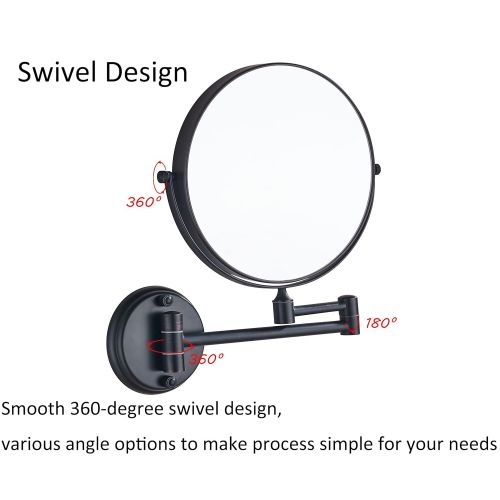  Cavoli Oil Rubbed Bronze Wall Mounted Mirror with 10x Magnification for Bathroom& Vanity,8 Inch Two-Sided Swivel,12 Extension(8in,10x)