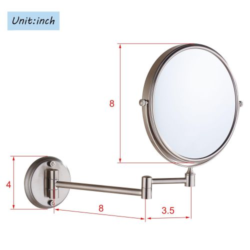  Cavoli Oil Rubbed Bronze Wall Mounted Mirror with 10x Magnification for Bathroom& Vanity,8 Inch Two-Sided Swivel,12 Extension(8in,10x)