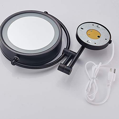  Cavoli Wall Mounted Makeup Mirror with LED Lighted 10x Magnification,8.5 Inches,Bathroom and Hotel, Chrome Finish,Made of Brass