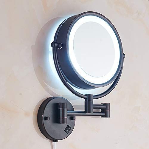  Cavoli Wall Mounted Makeup Mirror with LED Lighted 10x Magnification,8.5 Inches,Bathroom and Hotel, Chrome Finish,Made of Brass