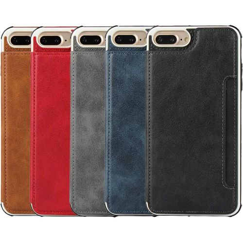  [아마존베스트]Cavor iPhone 6 Plus/6s Plus/7 Plus/ 8 Plus Case, Wallet Card Holder Case [4 Card Slots] [with Lanyard] PU Leather Flip Shockproof Cover for iPhone 6 Plus/6s Plus/7 Plus/ 8 Plus - B