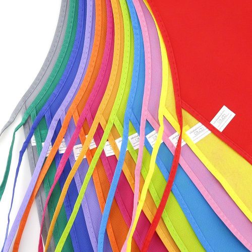  [아마존베스트]Caydo 24 Pieces 12 Colors Childrens Artists Fabric Aprons for Kitchen, Classroom, Community Event, Crafts and Art Painting Activity