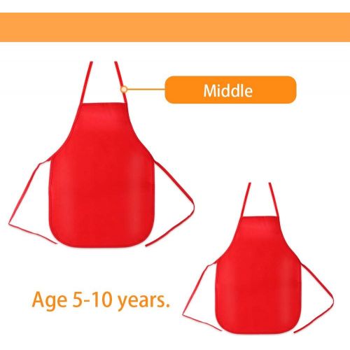  [아마존베스트]Caydo 15 Pieces Middle Size Kids Painting Apron for Ages 5 to 10, in Kitchen, Classroom, Community Event, Crafts and Art Painting Activity, 15 Colors