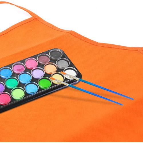  [아마존베스트]Caydo Set of 20 Assorted Colors Childrens Art Smock Artist Fabric Aprons for School, Painting Classroom, Home and Kitchen