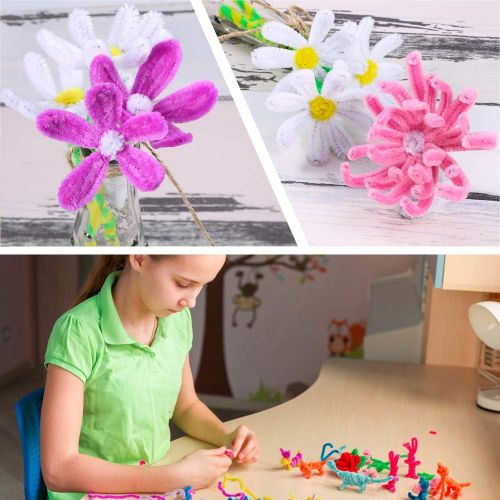  [아마존베스트]Caydo 500 Pieces Chenille Stems Pipe Cleaners 6 mm x 12 Inch for DIY Art Craft