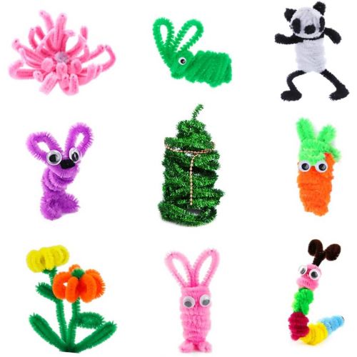  [아마존베스트]Caydo 500 Pieces Chenille Stems Pipe Cleaners 6 mm x 12 Inch for DIY Art Craft