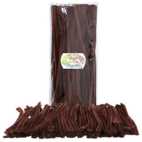  [아마존베스트]Caydo 120 Pieces Brown Pipe Cleaners Craft Chenille Stem for Hair Art Creative Crafts Decorations (6 mm x 12 inch)