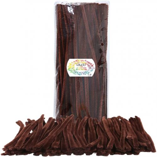  [아마존베스트]Caydo 120 Pieces Brown Pipe Cleaners Craft Chenille Stem for Hair Art Creative Crafts Decorations (6 mm x 12 inch)