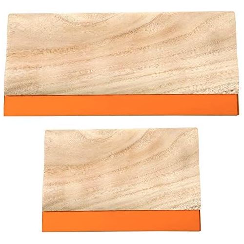  Caydo 2 Pieces 2 Sizes Screen Printing Squeegee, 75 Durometer Wooden Ink Scraper for Screen Printing, 9.4 and 5.9 inch