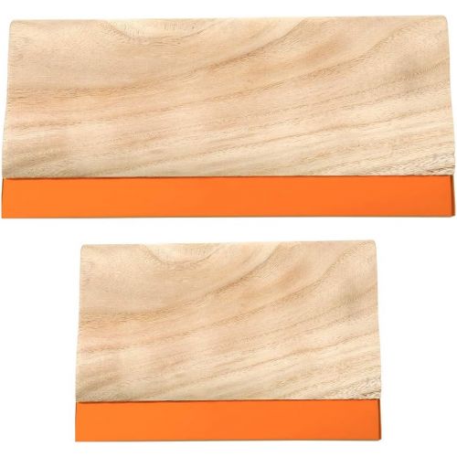  Caydo 2 Pieces 2 Sizes Screen Printing Squeegee, 75 Durometer Wooden Ink Scraper for Screen Printing, 9.4 and 5.9 inch