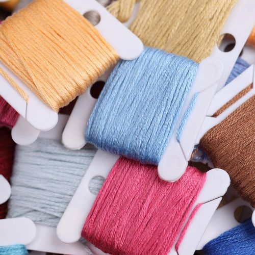  Caydo Embroidery Floss 50 Skeins Friendship Bracelets Floss Rainbow Color Embroidery Thread Cross Stitch Floss with 12 Pieces Floss Bobbins