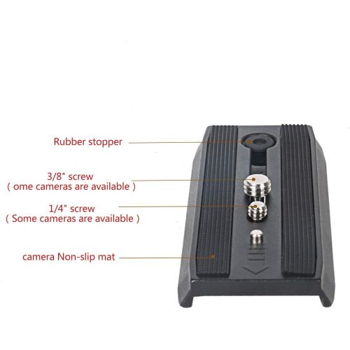  [아마존베스트]CAYER QR120Universal Quick Release Plate with 1/4& 3/8Screw for Tripod Monopod Video Fluid Head