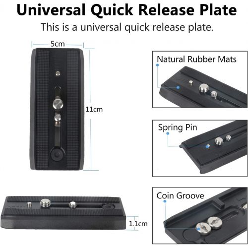  [아마존베스트]CAYER QR120Universal Quick Release Plate with 1/4& 3/8Screw for Tripod Monopod Video Fluid Head