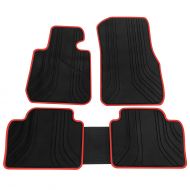 Ccbetter biosp Car Floor Mats for BMW 4 Series F31 F32 2014-2019 420i 428i 430i 435i 440i Front And Rear Heavy Duty Rubber Liner Set Black Red Vehicle Carpet Custom Fit-All Weather Guard Od