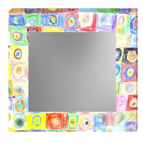  Ccretroiluminados Kandinsky Illuminated Bathroom Mirror, Acrylic, Multicoloured, 60x 5.3x 60cm