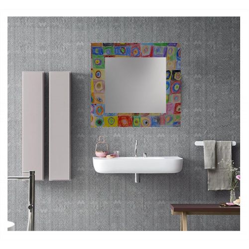  Ccretroiluminados Kandinsky Illuminated Bathroom Mirror, Acrylic, Multicoloured, 60x 5.3x 60cm