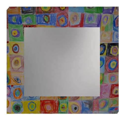  Ccretroiluminados Kandinsky Illuminated Bathroom Mirror, Acrylic, Multicoloured, 60x 5.3x 60cm