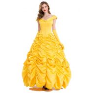 Cczwei Halloween Womens Cosplay Princess Belle Costume Layered Dress up