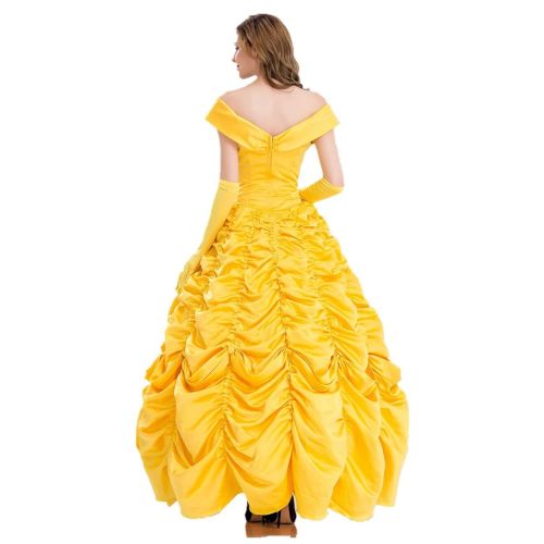  Cczwei Halloween Womens Cosplay Princess Belle Costume Layered Dress up