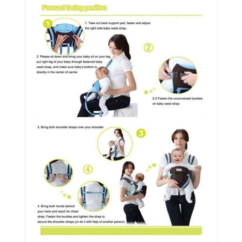  CdyBox Adjustable 4 Positions Carrier 3d Backpack Pouch Bag Wrap Soft Structured Ergonomic Sling...