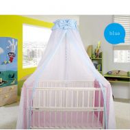 CdyBox Breathable Crib Netting Bed Curtains Canopy for Kids Mosquito Net Bedroom Decor (Blue, Mosquito net+Stand)