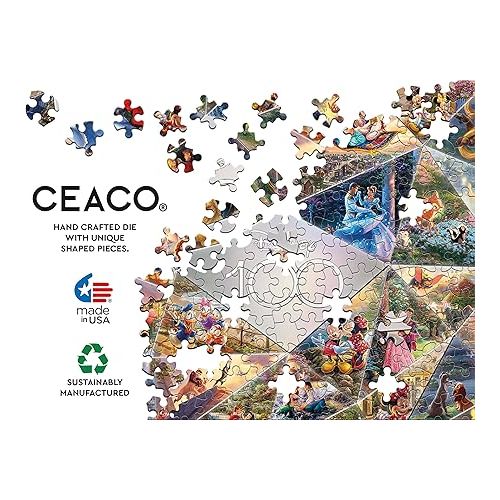  Ceaco - Disney's 100th Anniversary - Thomas Kinkade - 100th Anniversary Collage - 2000 Piece Jigsaw Puzzle, 38 x 26