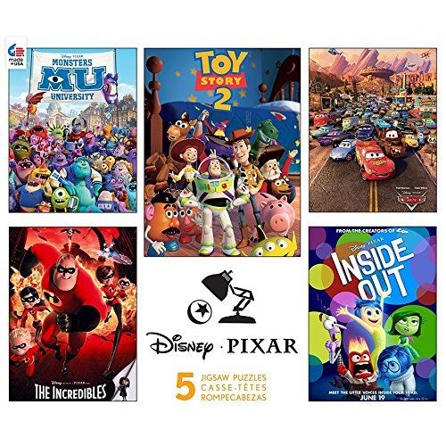  Ceaco Disney Pixar 5-in-1 Multipack Puzzles Includes (2) 300 Piece, (2) 550 Piece, (1) 750 Piece Puzzle
