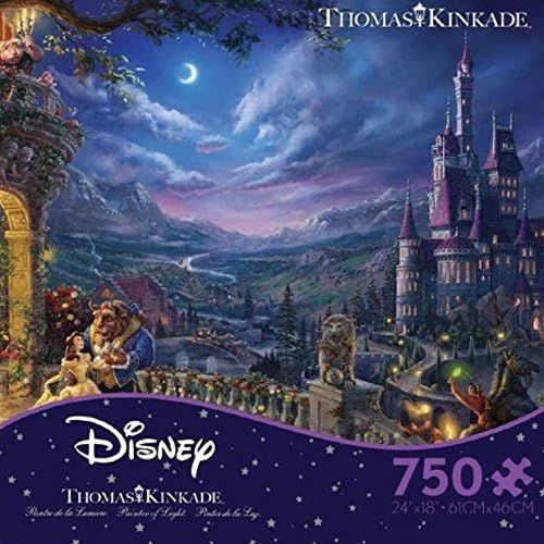  Ceaco Thomas Kinkade The Disney Collection Beauty and The Beast Dancing in The Moonlight Jigsaw Puzzle, 750 Pieces Multi colored, 5