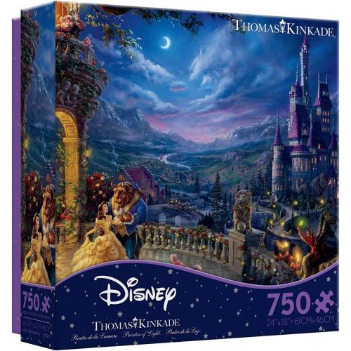  Ceaco Thomas Kinkade The Disney Collection Beauty and The Beast Dancing in The Moonlight Jigsaw Puzzle, 750 Pieces Multi colored, 5