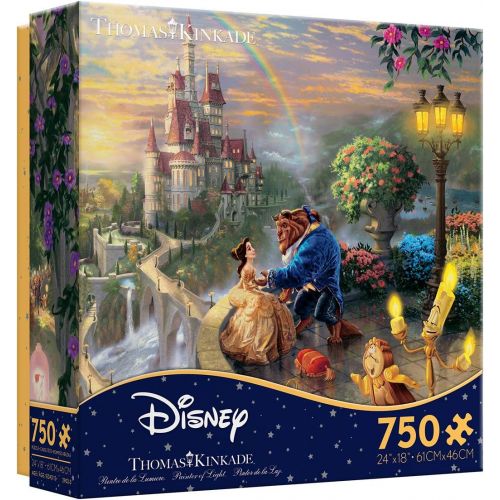  Ceaco Thomas Kinkade The Disney Dreams Collection: Beauty and The Beast Falling in Love Puzzle, 750 Pieces, 24 X 18