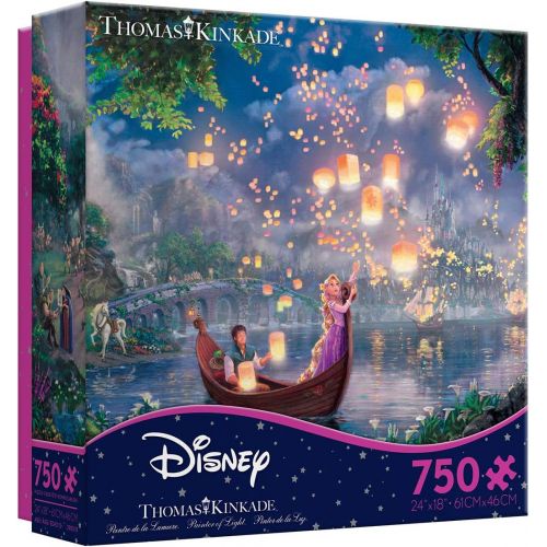  Ceaco 750 Piece Thomas Kinkade Disney Dreams, Tangled Starlight Jigsaw Puzzle, Kids and Adults