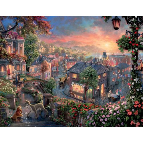  Ceaco THOMAS KINKADE FANTASIA LADY & THE TRAMP WINNIE THE POOH TANGLED DISNEY DREAMS COLLECTION 4 IN 1 JIGSAW PUZZLE SET 500 pieces
