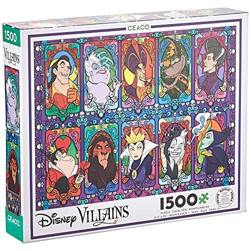  Ceaco 1500 Piece Disney Villains 2 Jigsaw Puzzle, Kids and Adults Multi colored ,5