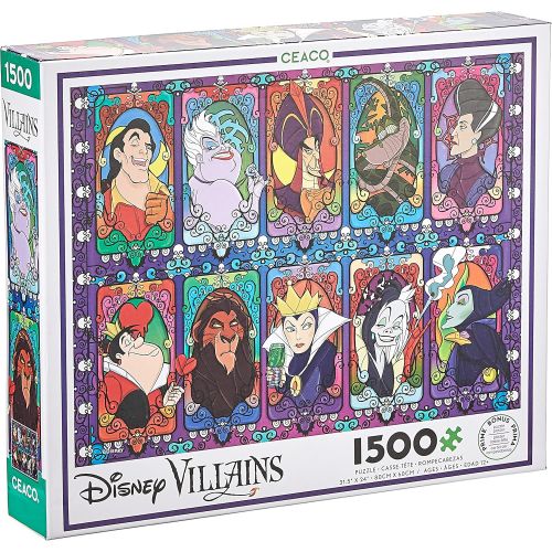  Ceaco 1500 Piece Disney Villains 2 Jigsaw Puzzle, Kids and Adults Multi colored ,5