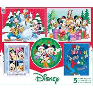 Ceaco Disney 5 in 1 Multipack Puzzle Set, Disney Holiday Fun