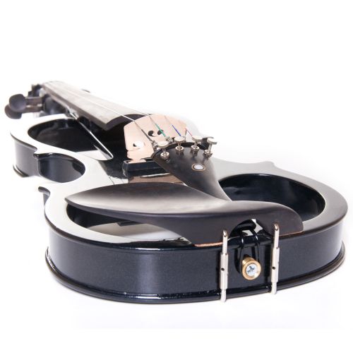  Cecilio 44 CEVN-1BK Solidwood Metallic Black ElectricSilent Violin with Ebony Fittings-Full Size