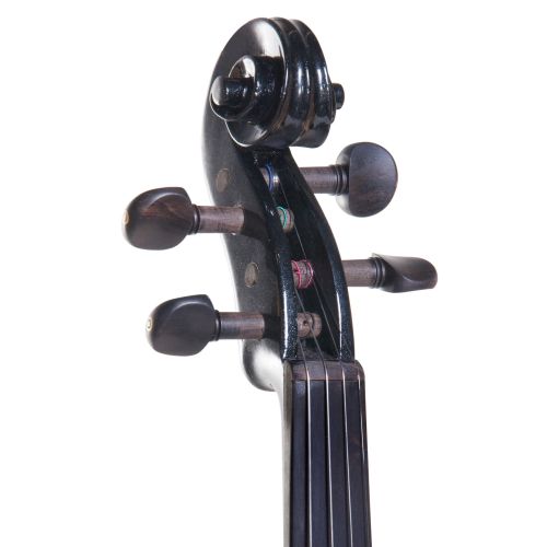  Cecilio 44 CEVN-1BK Solidwood Metallic Black ElectricSilent Violin with Ebony Fittings-Full Size