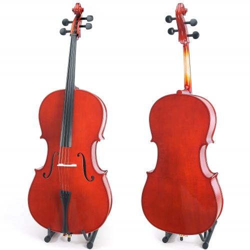  Cecilio Full Size 44 CCO-100 Student Cello Pack w1 Year Warranty, Stand, Extra Set Strings, Bow, Rosin, Bridge & Soft Case