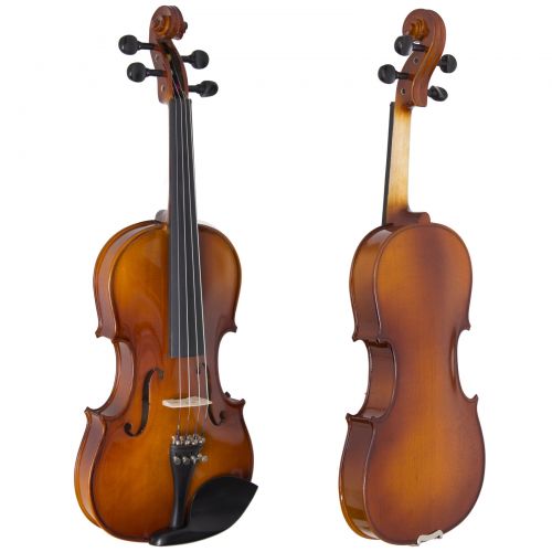  Cecilio Left-Handed Size 34 CVN-320L Ebony Fitted Solid Wood Violin wDAddario Prelude Strings, Lesson Book, Shoulder Rest and More