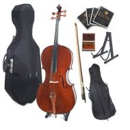 Cecilio CCO-300 Solid Wood Cello with Hard & Soft Case 44 (Full Size)
