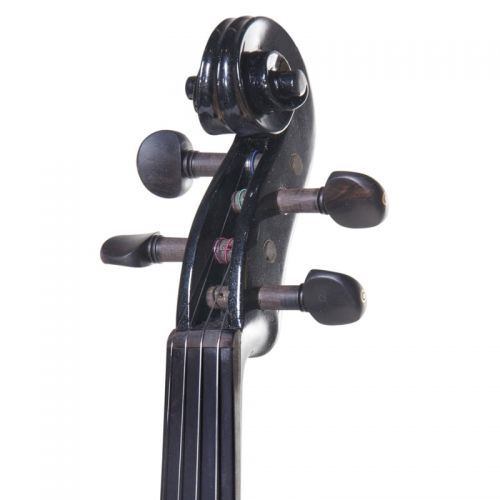  Cecilio Full Size Left-Handed Solid Wood Electric Silent Violin with Ebony Fittings L44CEVN-L2BK Metallic Black