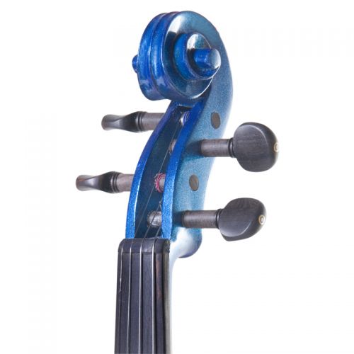  Cecilio Full Size Left-Handed Solid Wood Electric Silent Violin with Ebony Fittings-L44CEVN-L2BL Metallic Blue