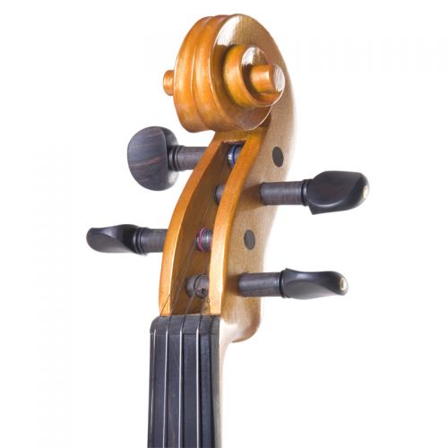  Cecilio Full Size Left-Handed Solid Wood Electric Silent Violin with Ebony Fittings-L44CEVN-L2Y Metallic Yellow Maple