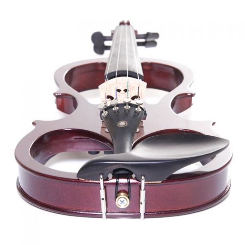  Cecilio Full Size Left-Handed Solid Wood Electric Silent Violin with Ebony Fittings-L44CEVN-L1NA Metallic Mahogany