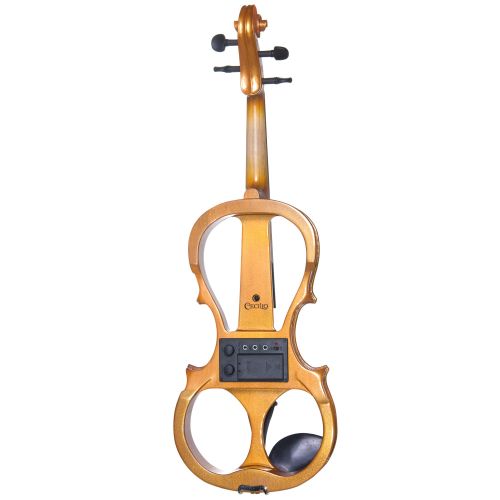  Cecilio 44 CEVN-1Y Solidwood Metallic Yellow Maple ElectricSilent Violin with Ebony Fittings-Full Size