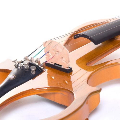  Cecilio 44 CEVN-1Y Solidwood Metallic Yellow Maple ElectricSilent Violin with Ebony Fittings-Full Size