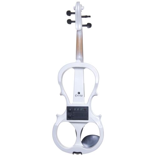  Cecilio Size 34 CEVN-1W Solidwood Pearl White ElectricSilent Violin with Ebony Fittings
